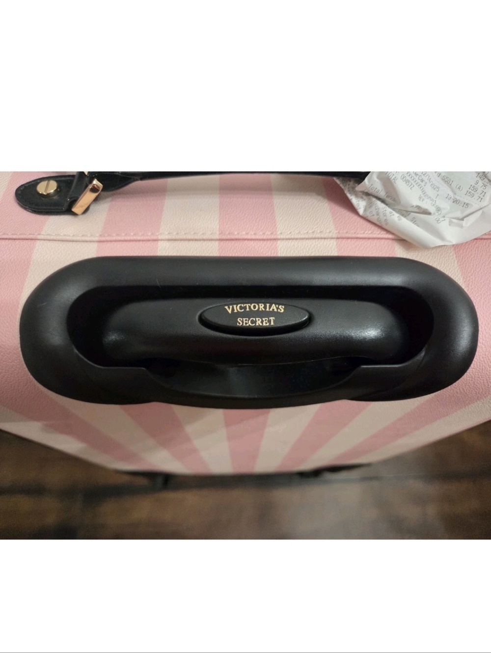 Victoria's Secret VS Iconic Pink Striped Upright Carry-On Wheelie Suitcase NWT - Picture 4 of 11